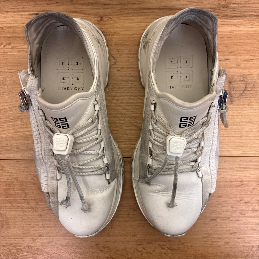 GIVENCHY Spectre Zip‎ Runner Sneaker Size 37 White Leather Designer Shoes - Picture 5 of 16